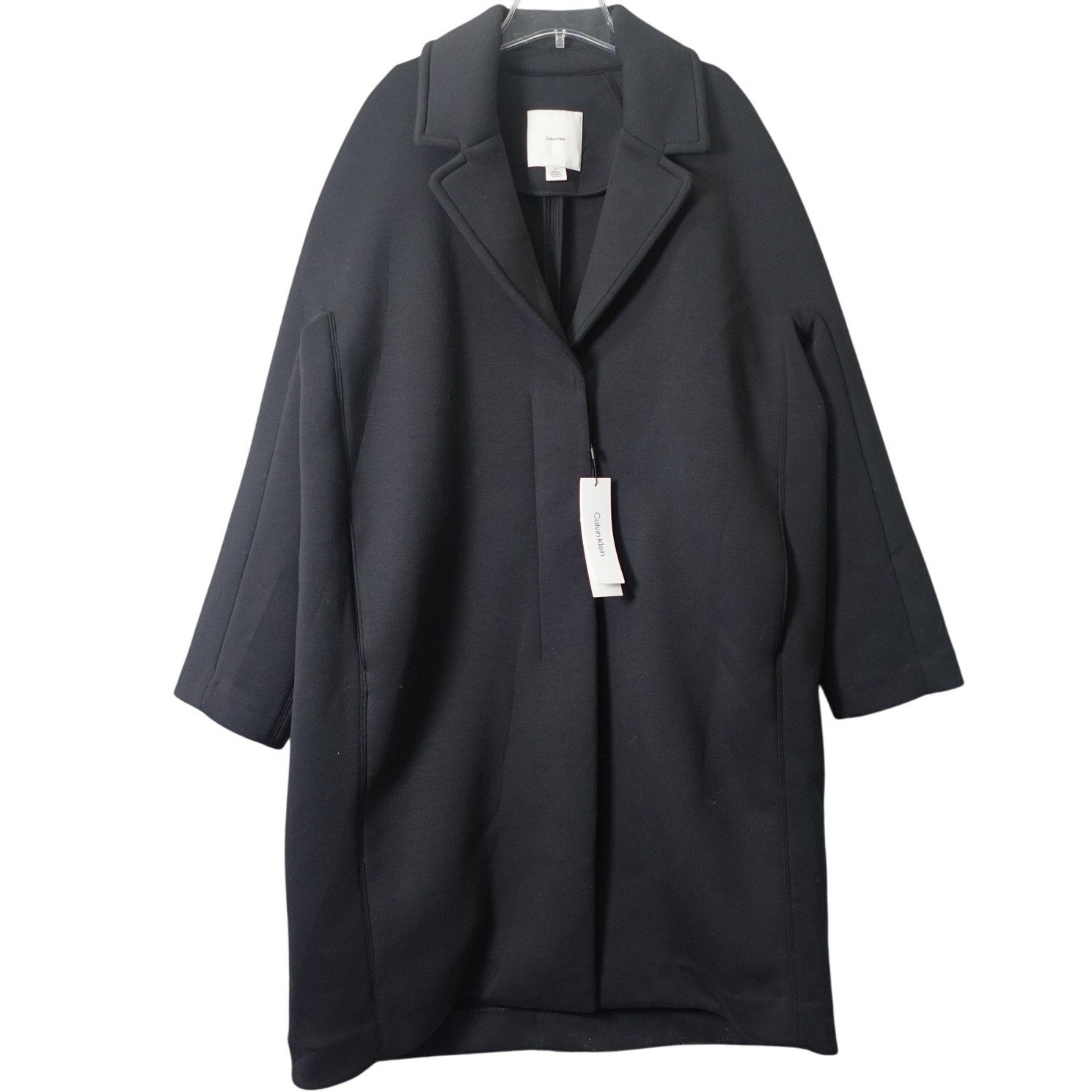 Calvin Klein Women's Scuba Coat Black Beauty - Large