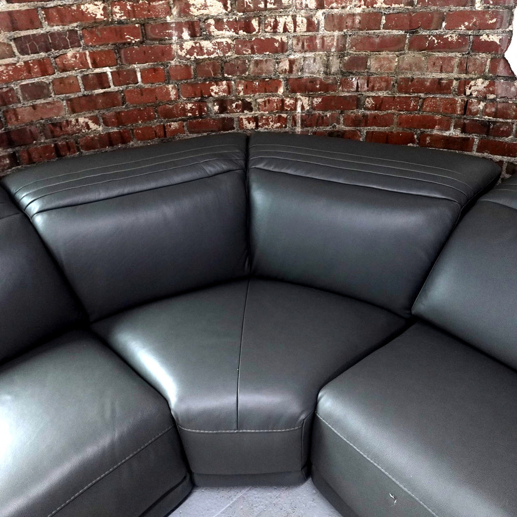 Karson Leather Power Reclining Sectional with Power Headrests