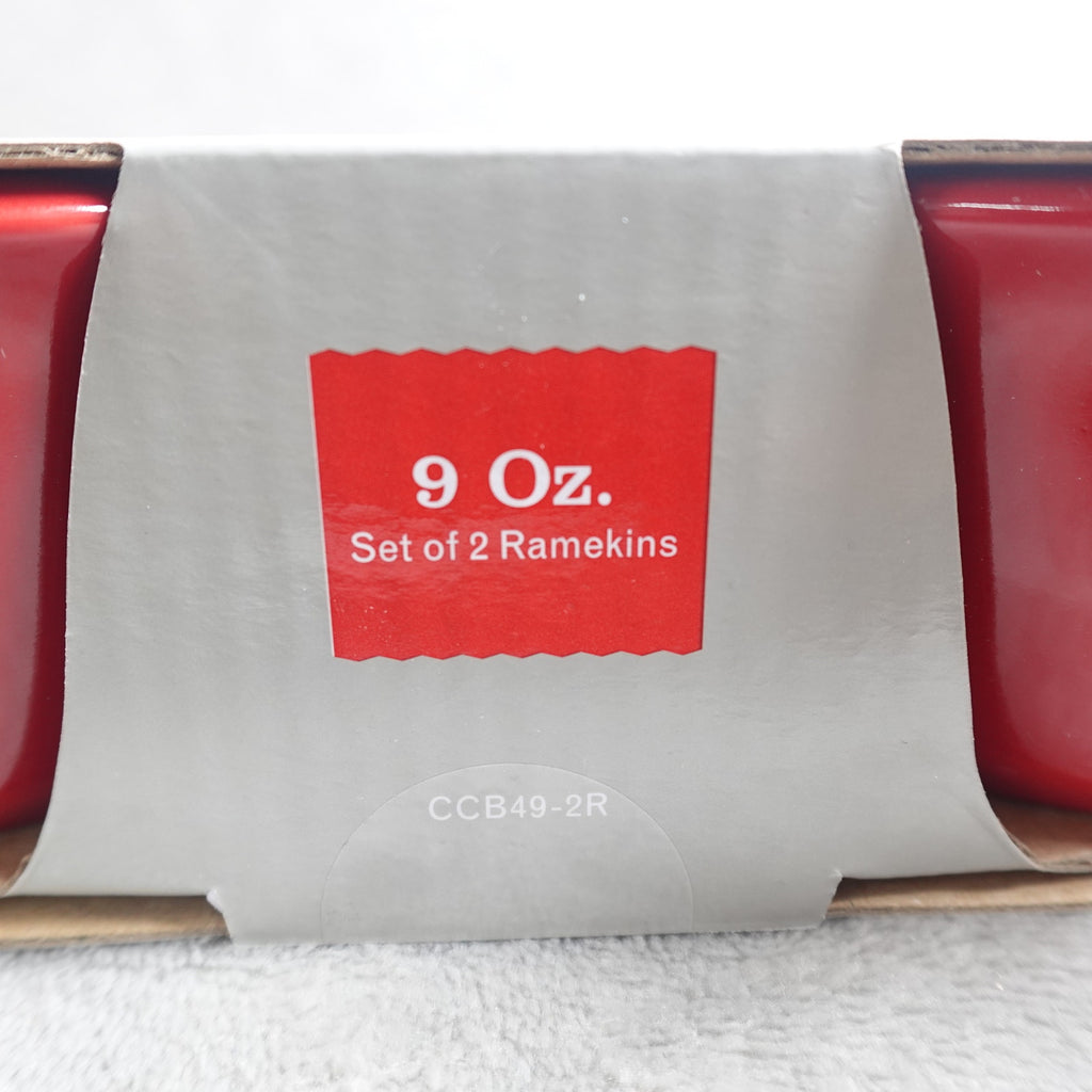 Cuisinart Chef's Classic Ceramic Bakeware-Set of 2, 9 Ounce Ramekins Red