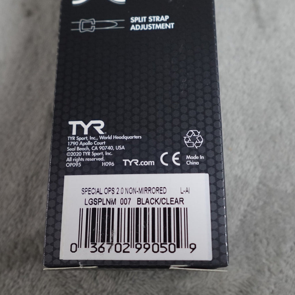 Lot of 2 TYR Special Ops 2.0 Adult Swim Goggles Black/Clear Anti-Fog New