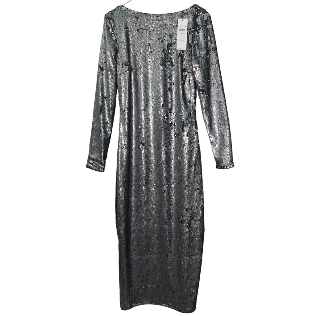 Calvin Klein Sequin Midi Dress Silver- Small