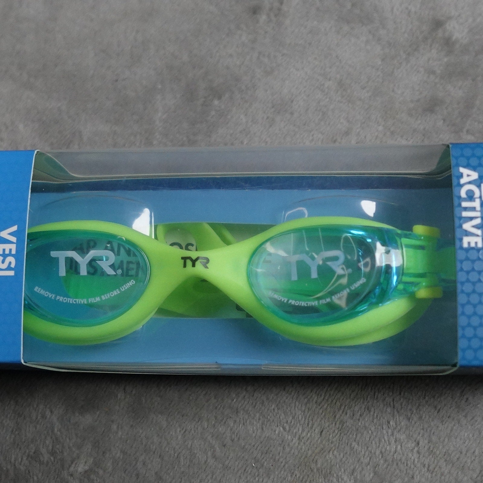 Lot of 3 TYR Vesi Junior Swim Goggles Blue Yellow New Sealed