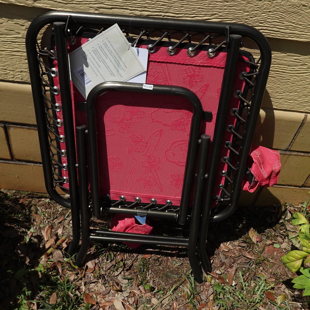 Bliss Hammocks Folding Side Table w/ 2 Cup Holders 20" Weather Resistant Red