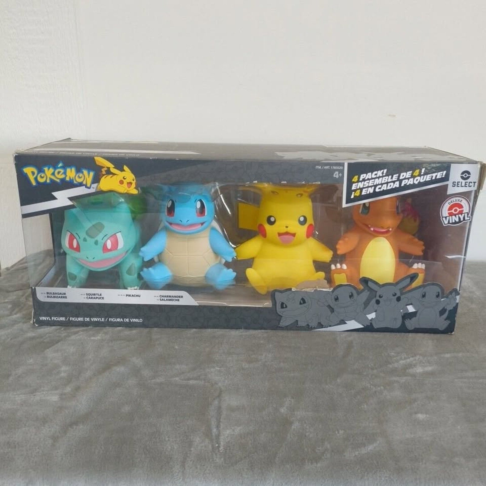 Open Box Pokemon Vinyl 8" Figures 4 Count Bulbasaur Squirtle Pikachu Charmander