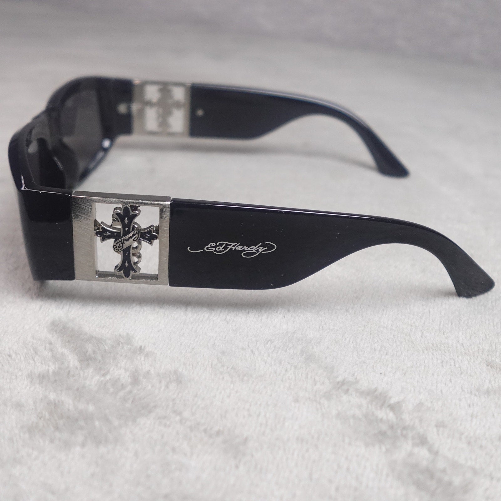 Ed Hardy Ed Trinity Sunglasses Black Shield UV400 NEW
