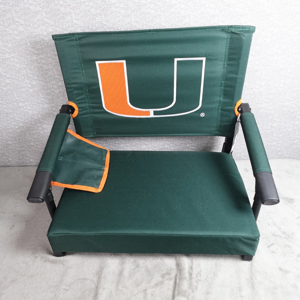 Logo Brands University of Miami Hurricanes Stadium Seat Chair Cushion Green