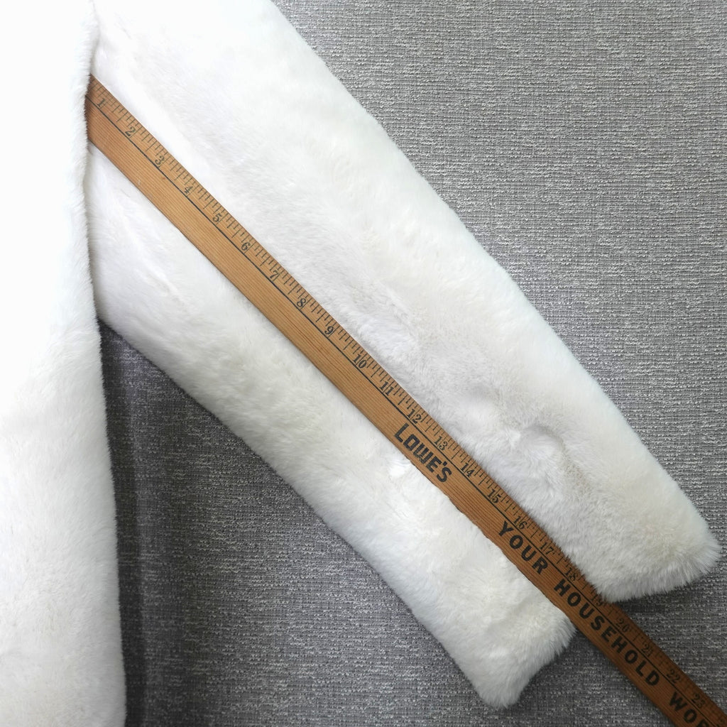 Dennis Basso White Faux Fur Coat Womens Jacket Notch Collar Crossover Lapel 2X