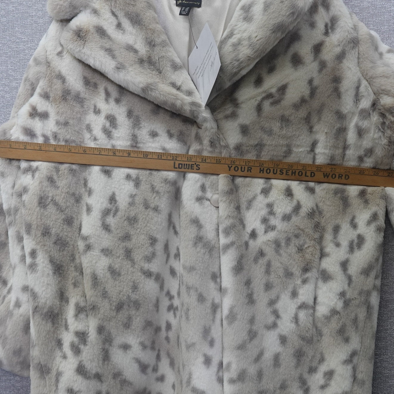 Dennis Basso Lynx Faux Fur Coat Women's Jacket Notch Collar Crossover Lapel 2X