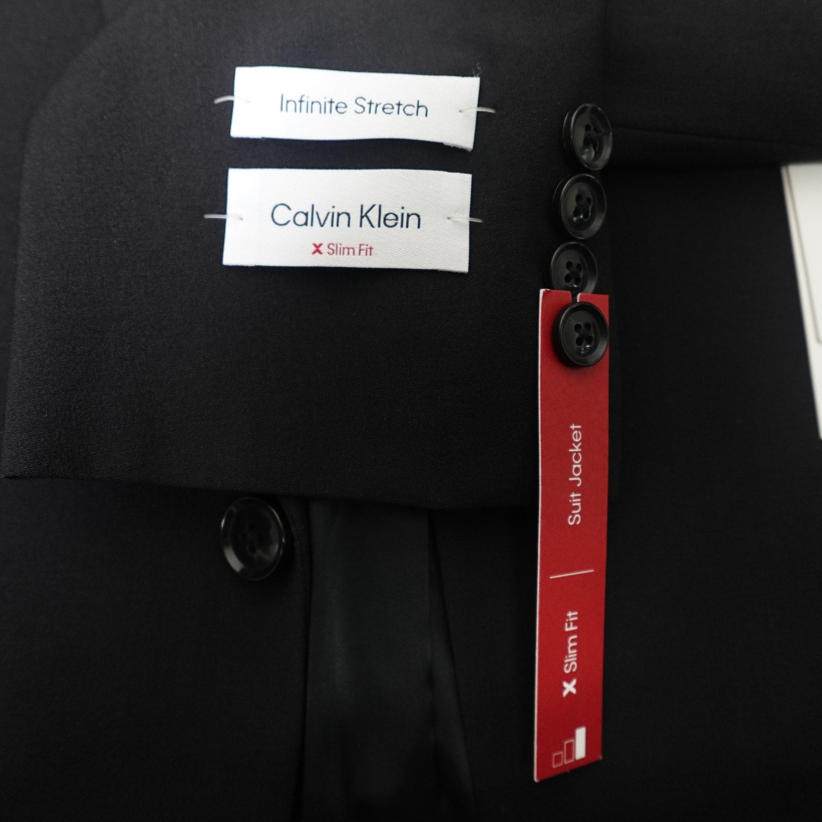 Calvin Klein Skinny Fit Black Suit Jacket - 36R