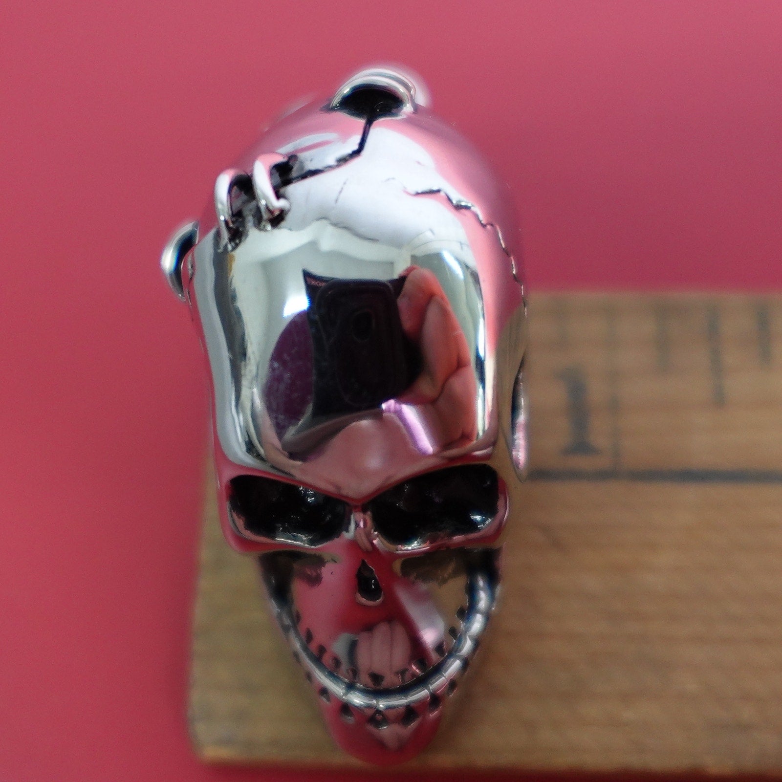 Stainless Steel Stapled Skull Pendant SP-630