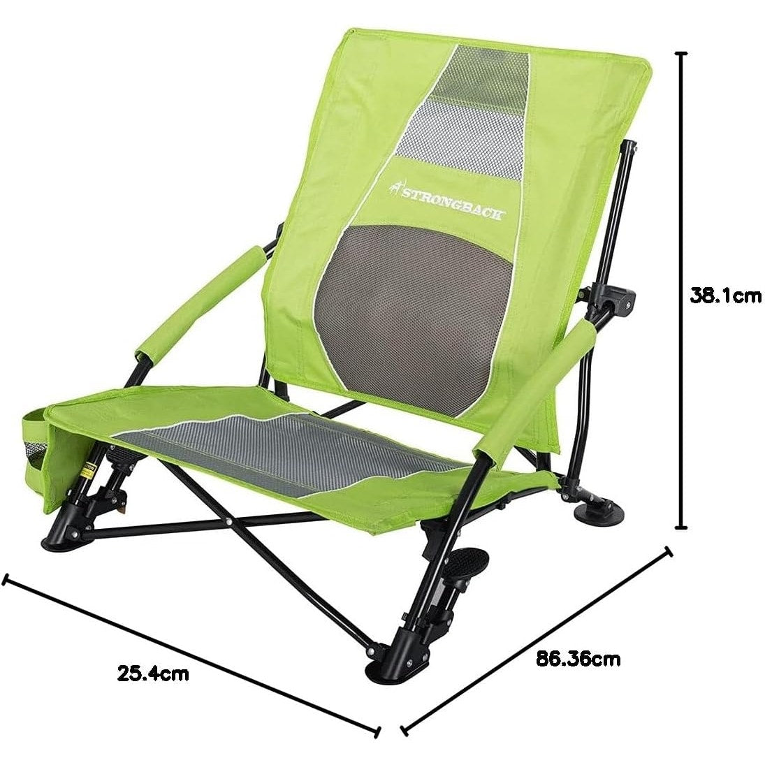 STRONGBACK Low G Beach Chair Ergonomic Lumbar Support Folding Portable 300lb