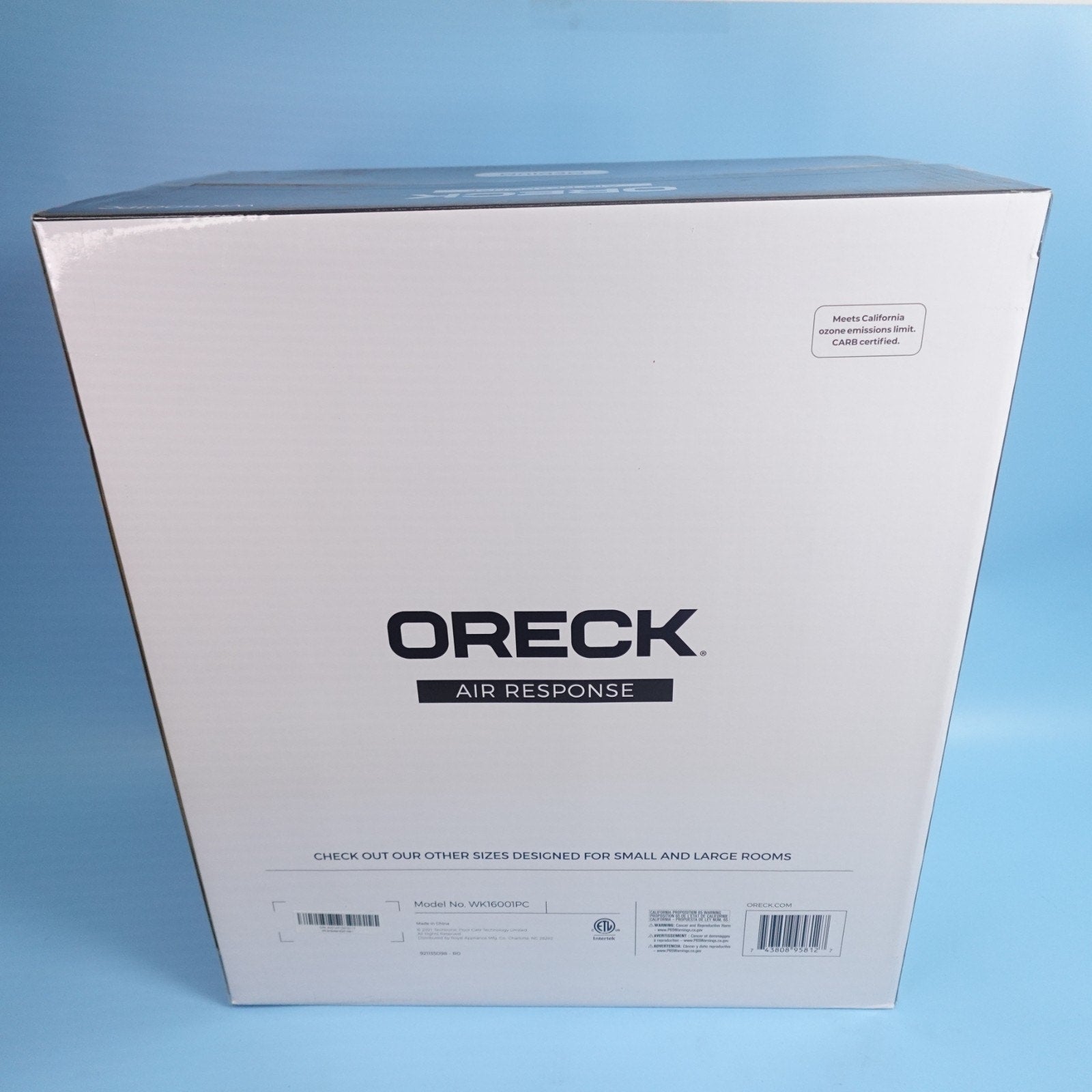 ORECK Air Response HEPA Air Purifier, Medium, WK16001