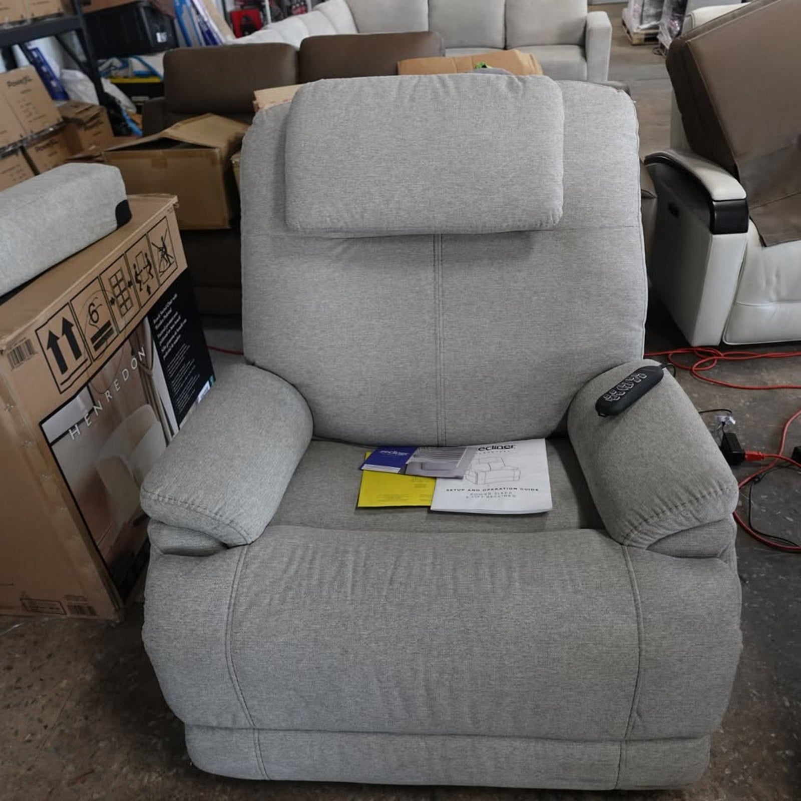 Flexsteel Zecliner Power Lift Headrest and Lumbar Sleep Recliner (read description)