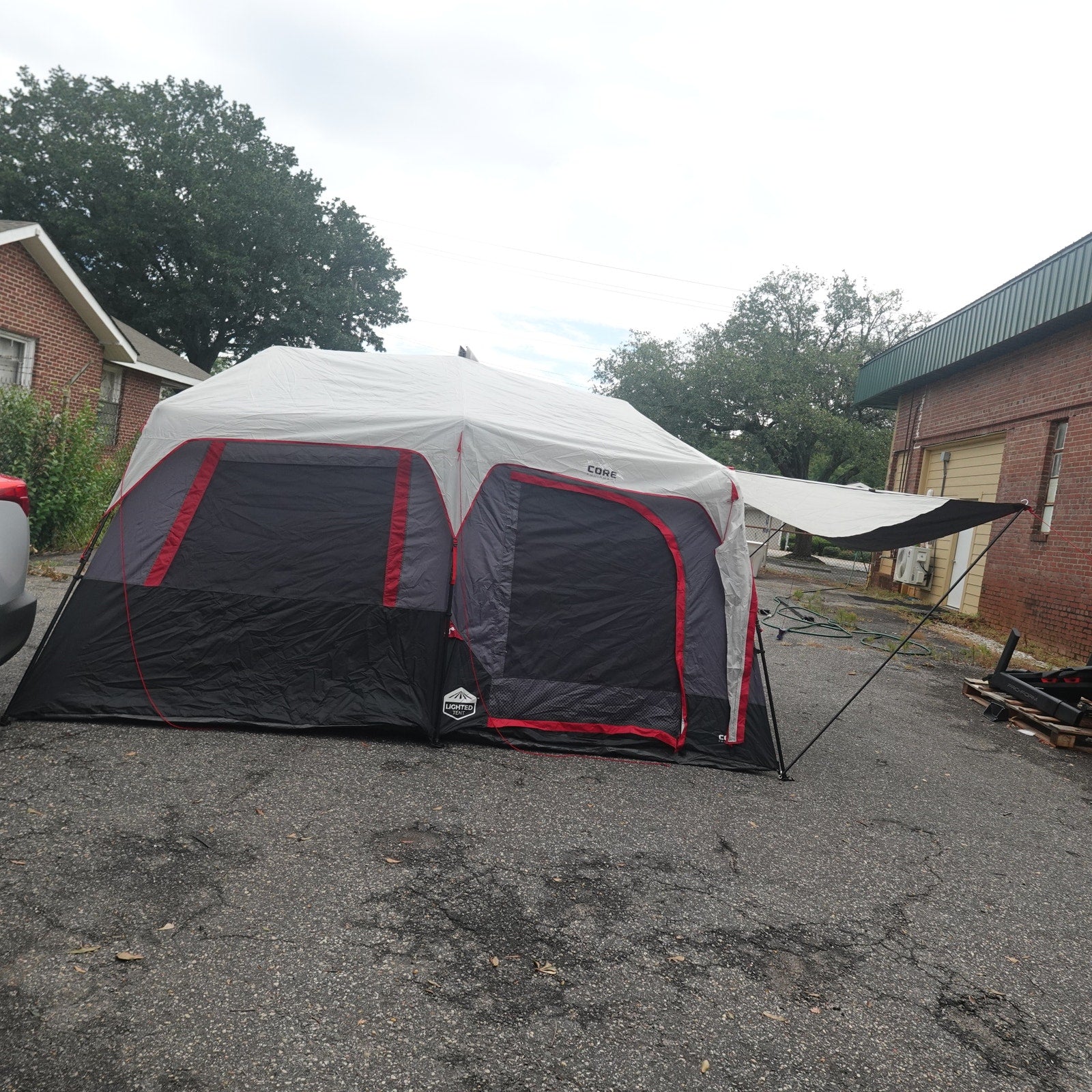 CORE Equipment 10 Person Lighted Instant Cabin Tent with Awning