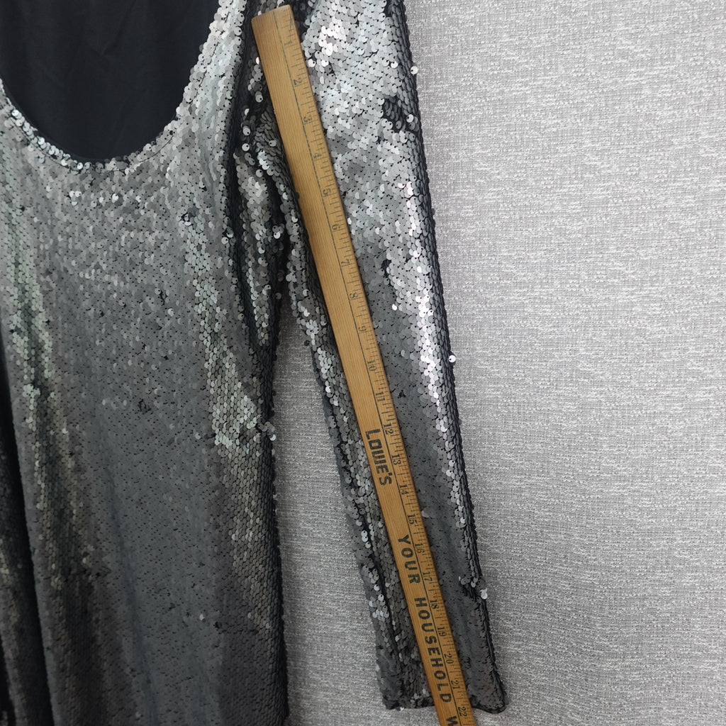 Calvin Klein Sequin Midi Dress Silver- Small