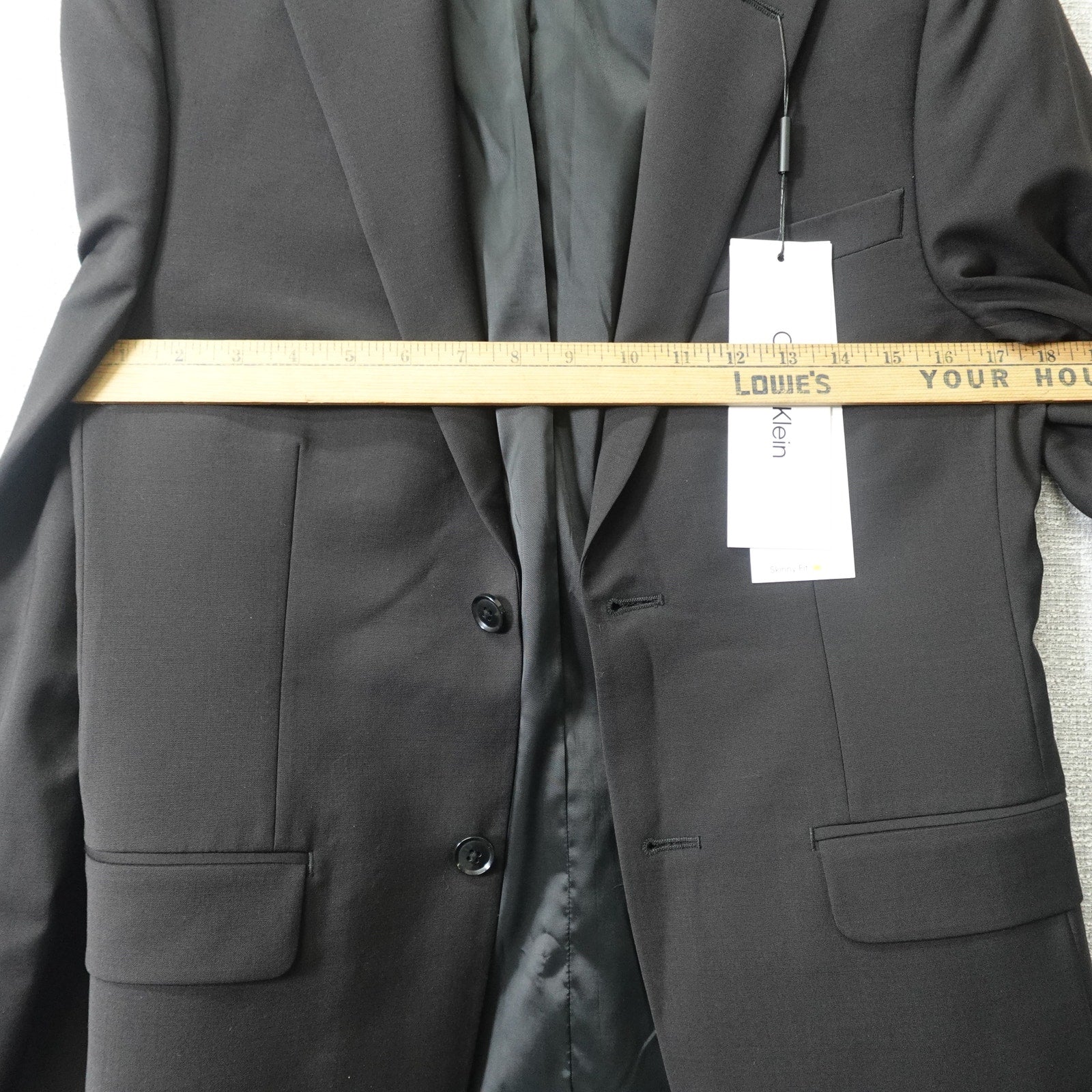 Calvin Klein Skinny Fit Black Suit Jacket- Size 36 Regular Length