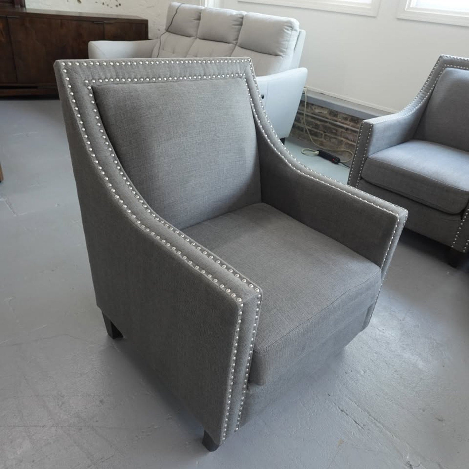 Aubree Fabric Accent Chair - Gray