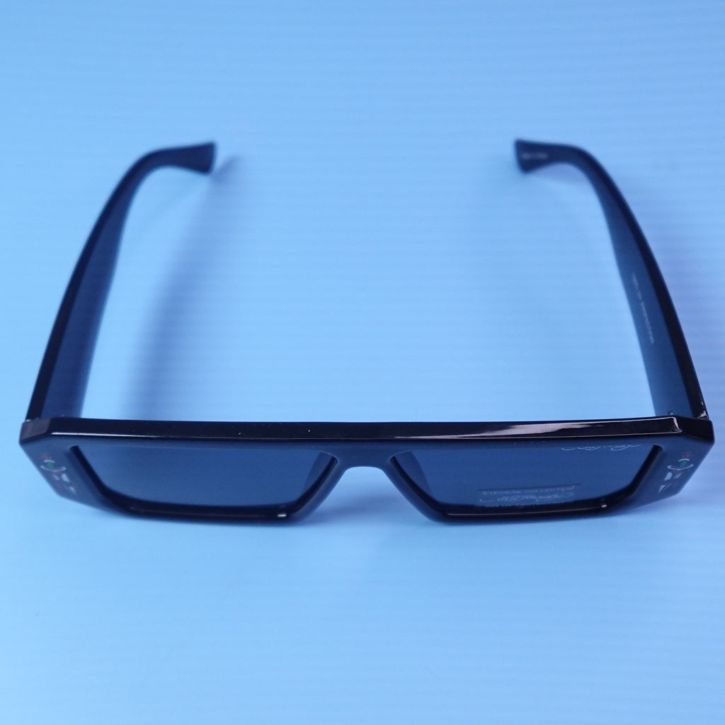 Ed Hardy El Tigre BK Sunglasses Black Rectangular UV Protection