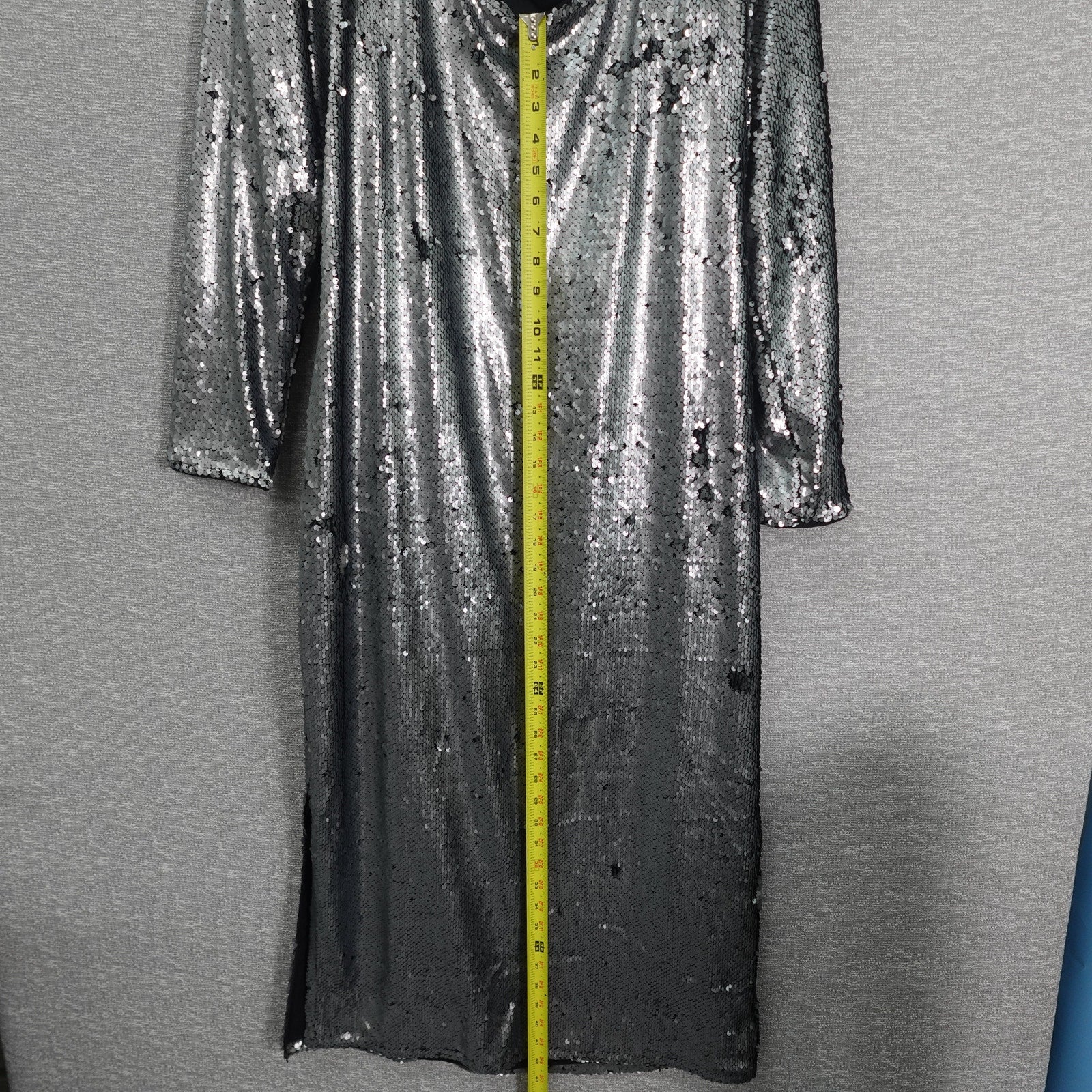 Calvin Klein Sequin Midi Dress Silver- XL
