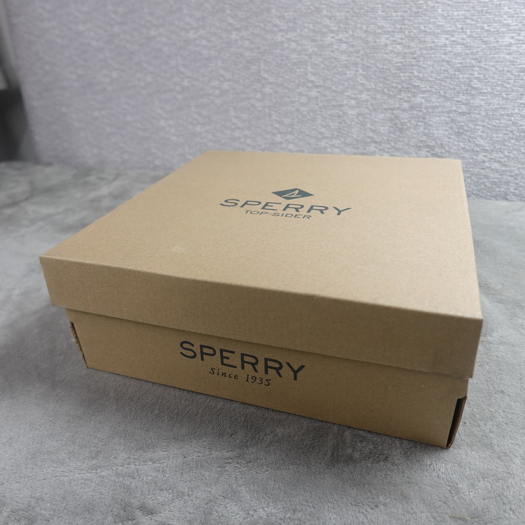 Sperry Port Duck Boot Boys Size 4M Tan Navy SCK263661 Waterproof Kids