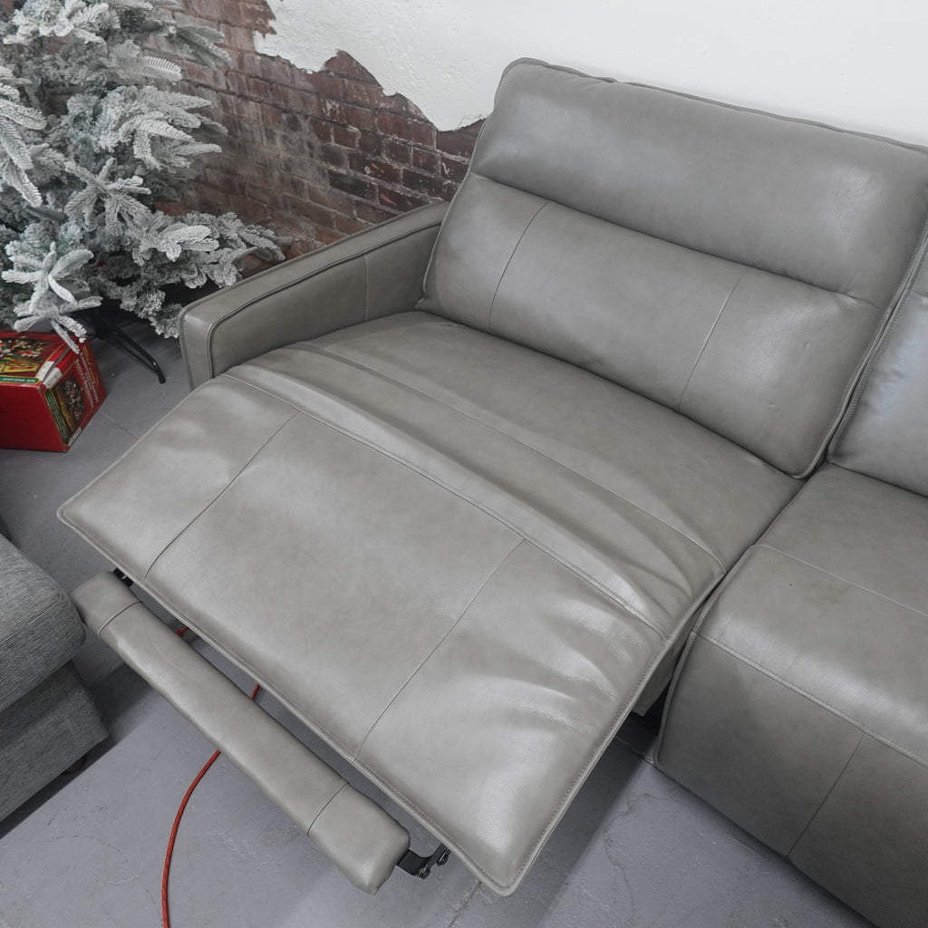 Henredon Keira Leather Power Reclining Sofa with Power Headrests
