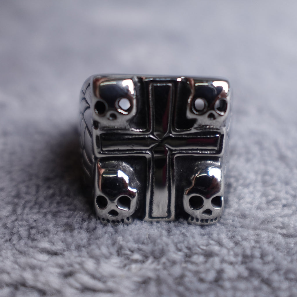 Stainless Steel Cross & Skulls Ring Size 11,12,13 or 14 RSRN-205