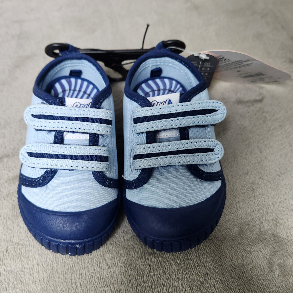 Wonder Nation Boys Casual Low Top Sneakers Hook & Loop Blue Size 4 New