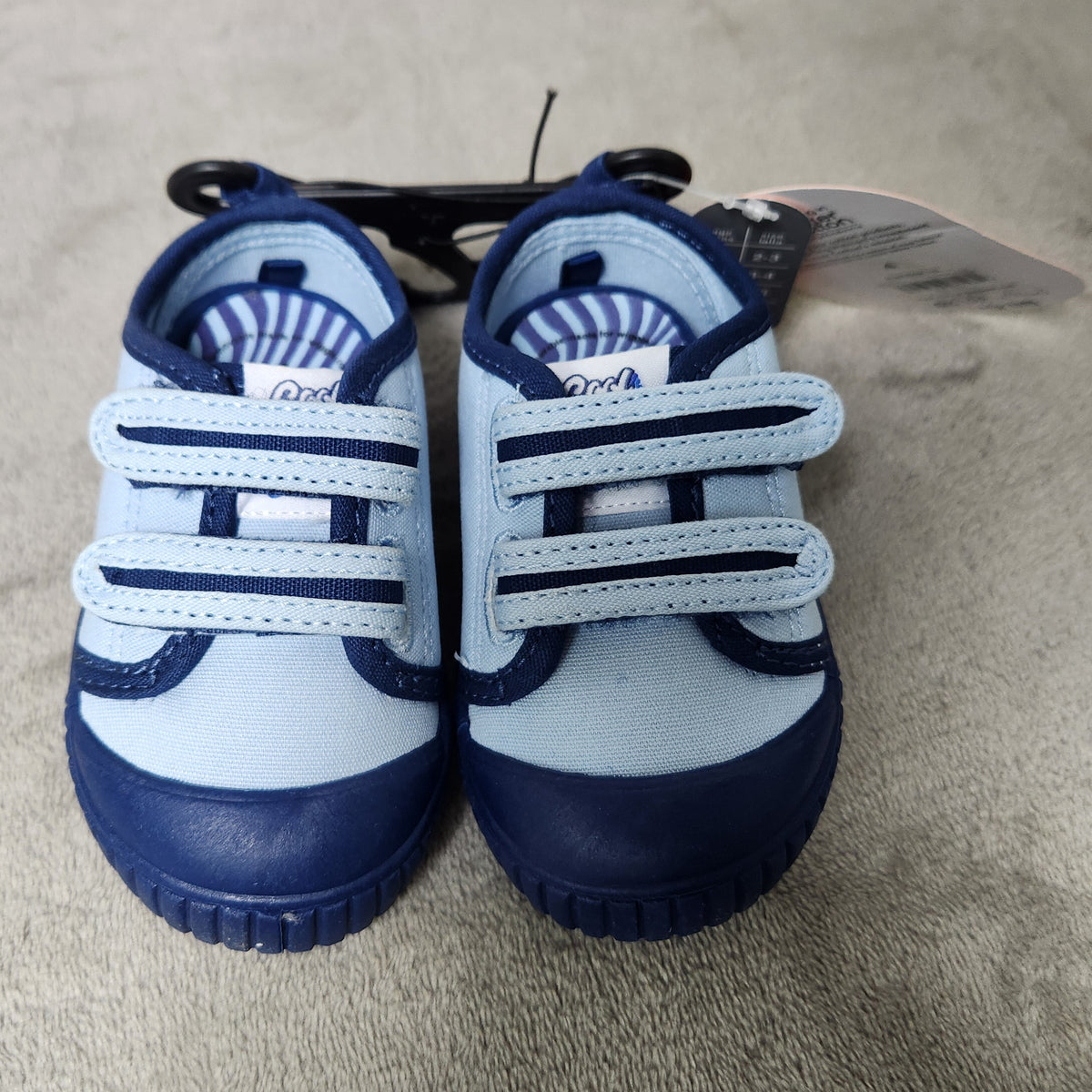 Wonder Nation Boys Casual Low Top Sneakers Hook & Loop Blue Size 4 New