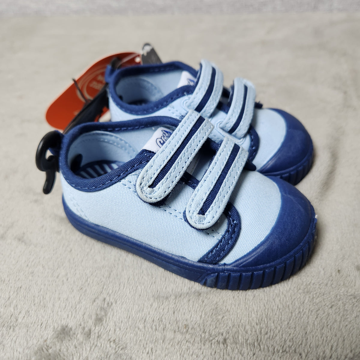 Wonder Nation Boys Casual Low Top Sneakers Hook & Loop Blue Size 4 New