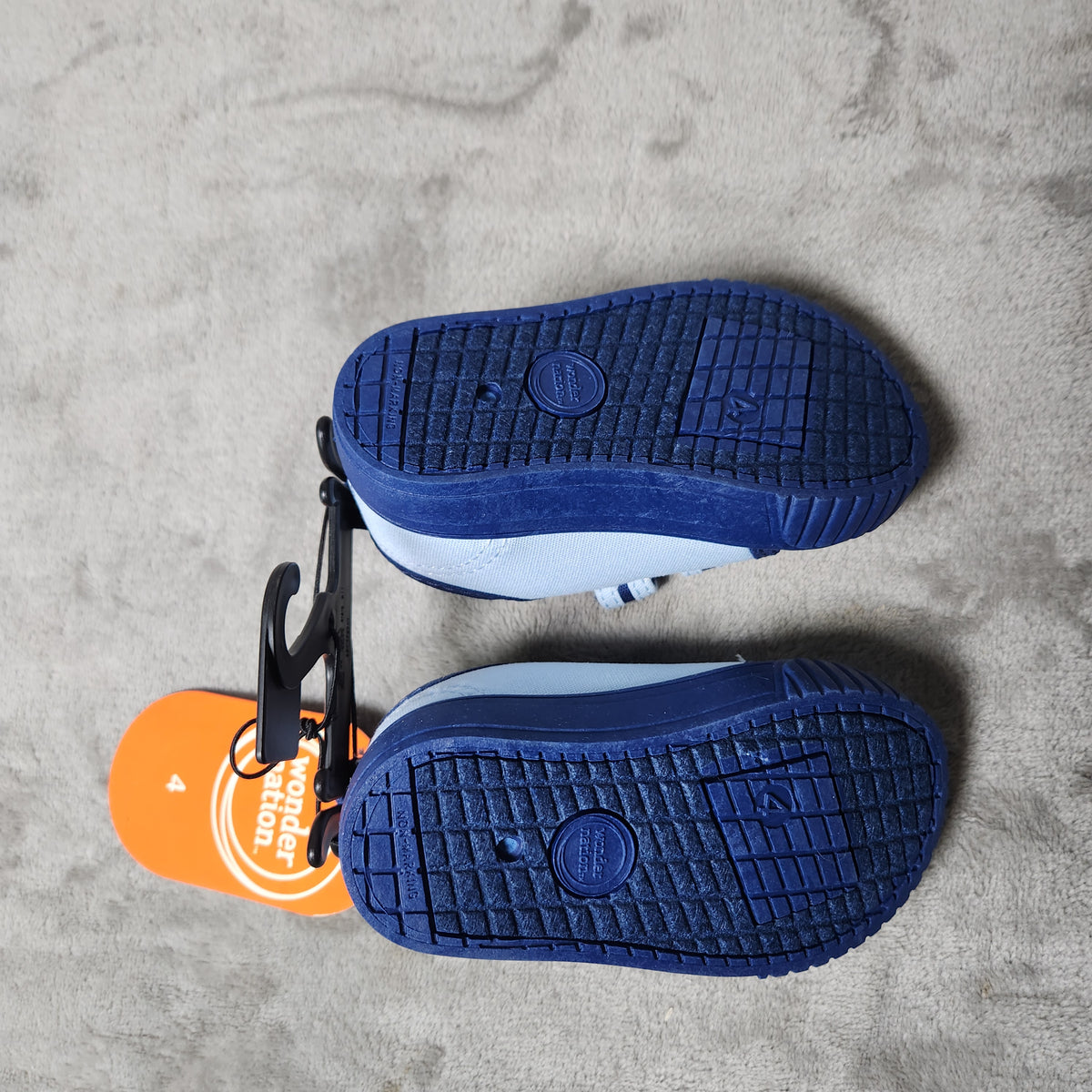 Wonder Nation Boys Casual Low Top Sneakers Hook & Loop Blue Size 4 New