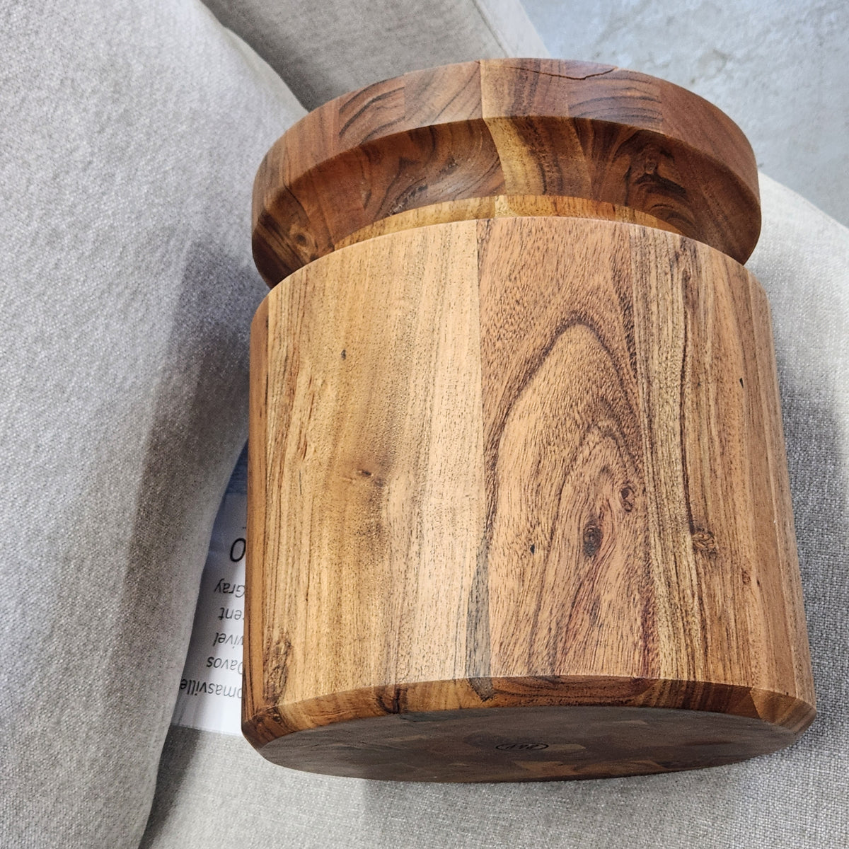 Turn Low Solid Wood Tray Top End Table New w/ Chip (see desc)