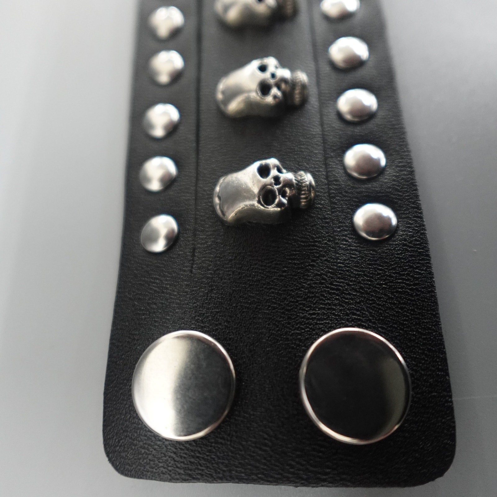 Black Leather Bracelet W/ Studs SL-11