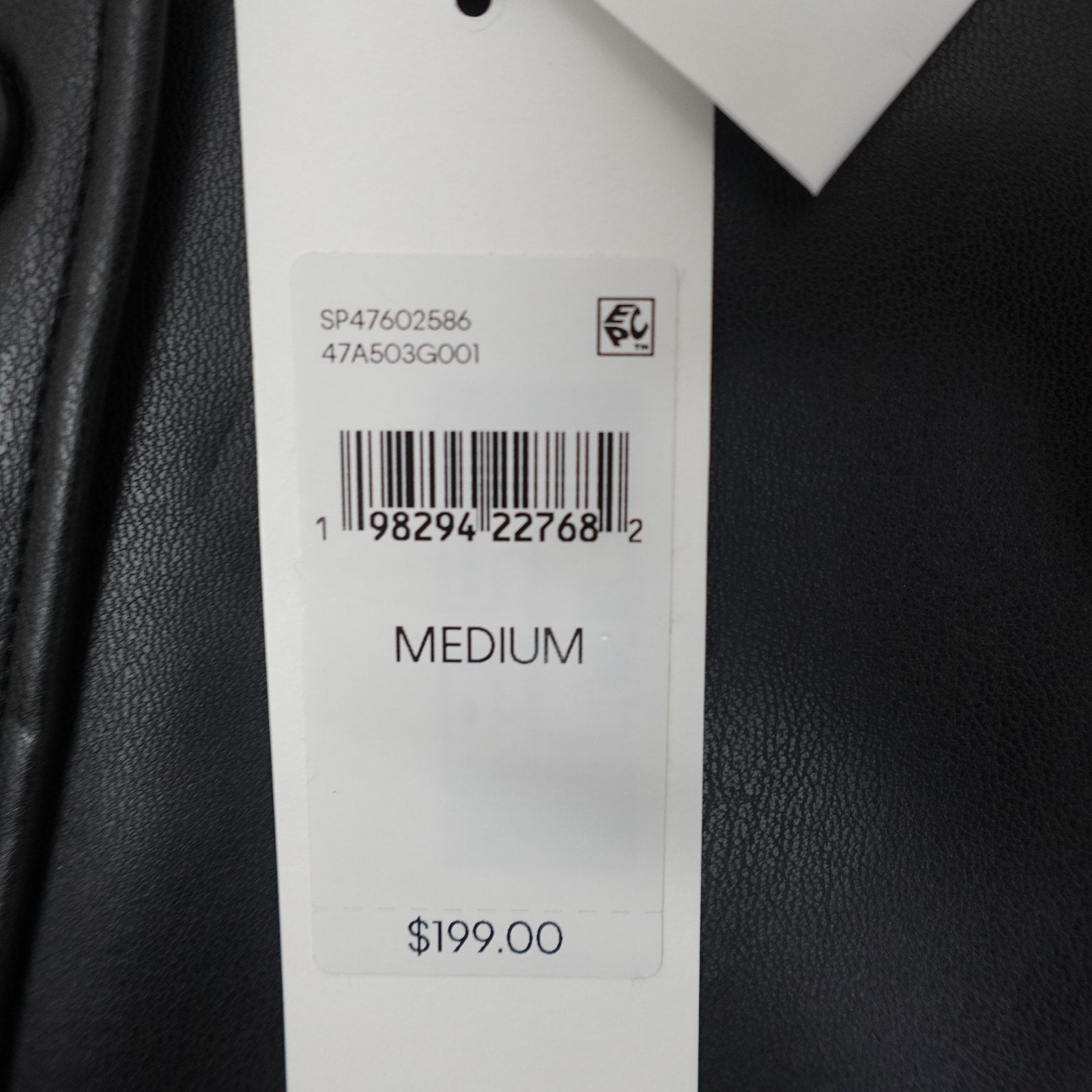 Women's Faux Leather Relaxed Shirt Jacket Black Beauty - Medium