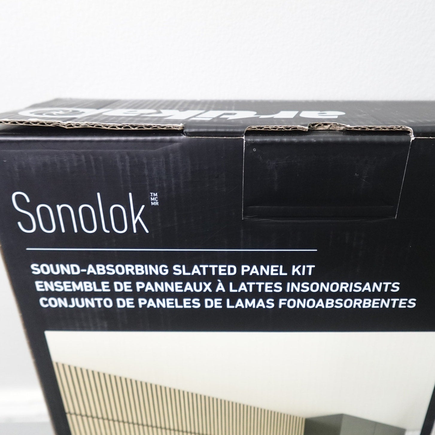 Artika Sonolok Acoustic Slat Wall Panels Oak & Black - 4 Pack NEW