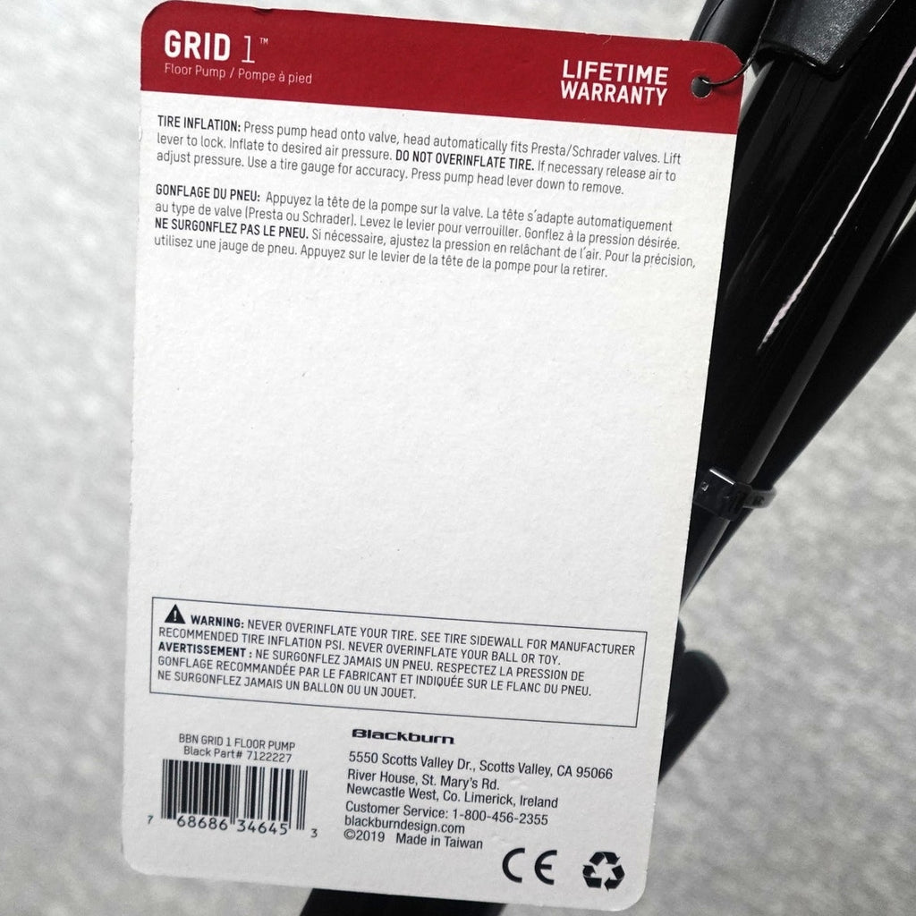 Blackburn Grid 1 Floor Pump with Pressure Guage