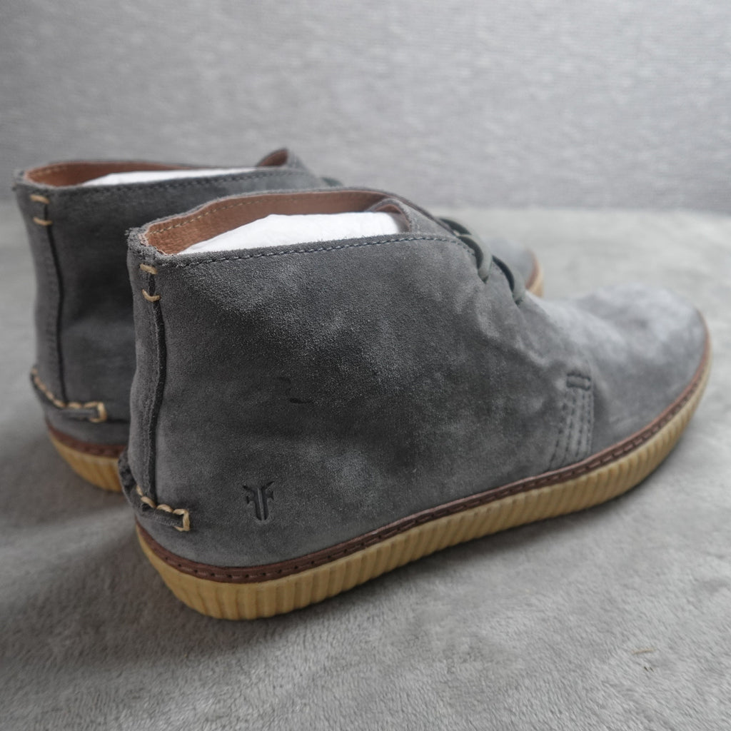 FRYE Emery Chukka Men's Size 8.5M Grey Suede Leather Boots 8072MHVSCQ