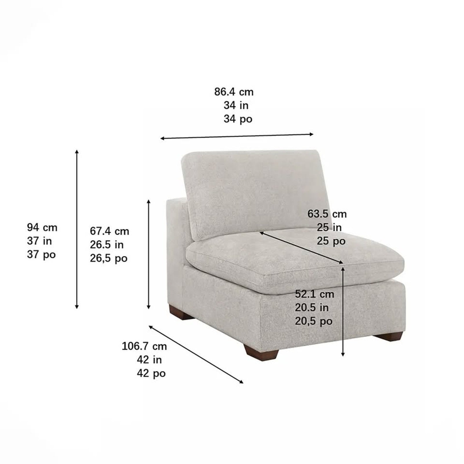 Thomasville Lowell Armless Chairs - Loveseat 2pc. Set  Light Gray
