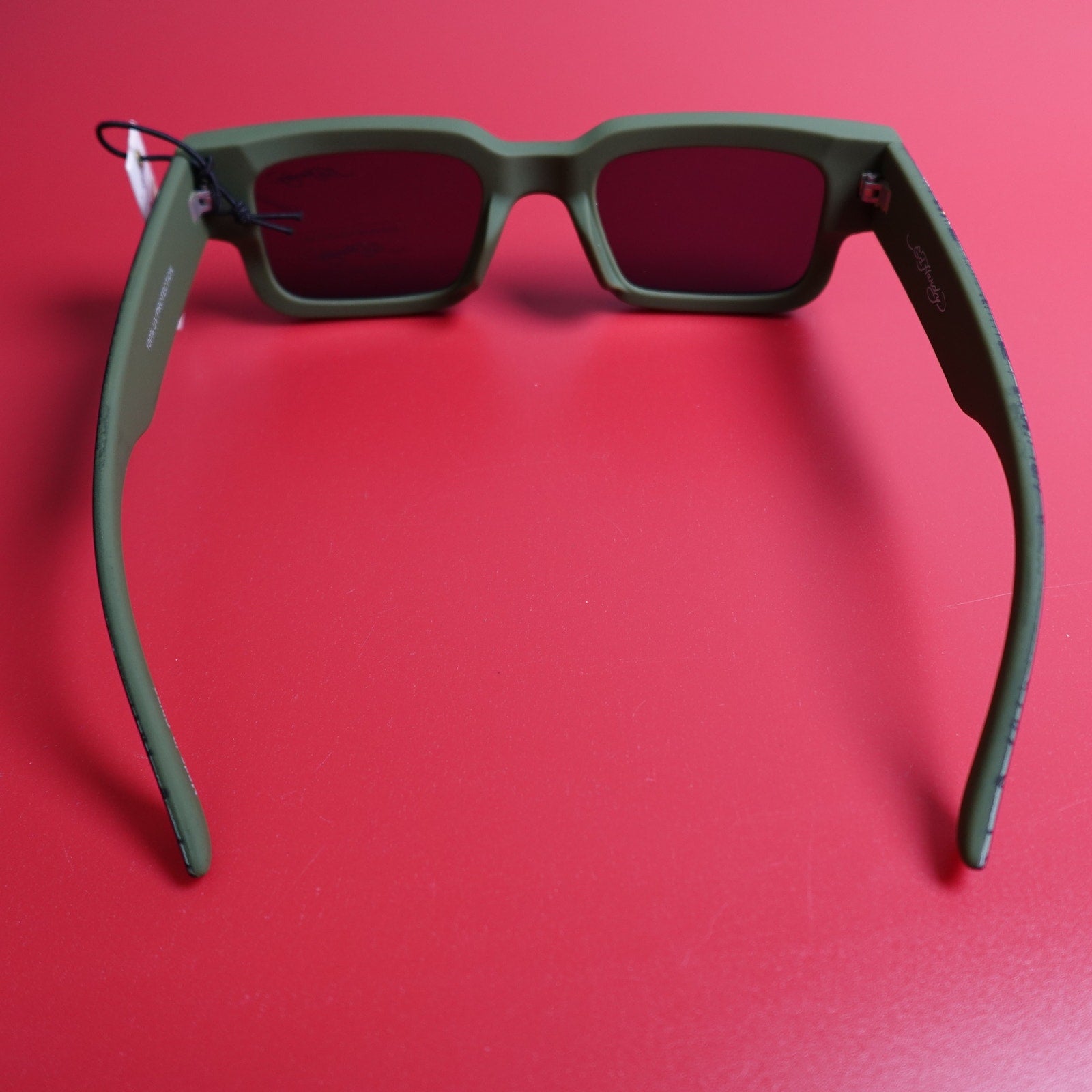 Ed Hardy Camouflage Green Square Frame Sunglasses Black 100% UV Protection