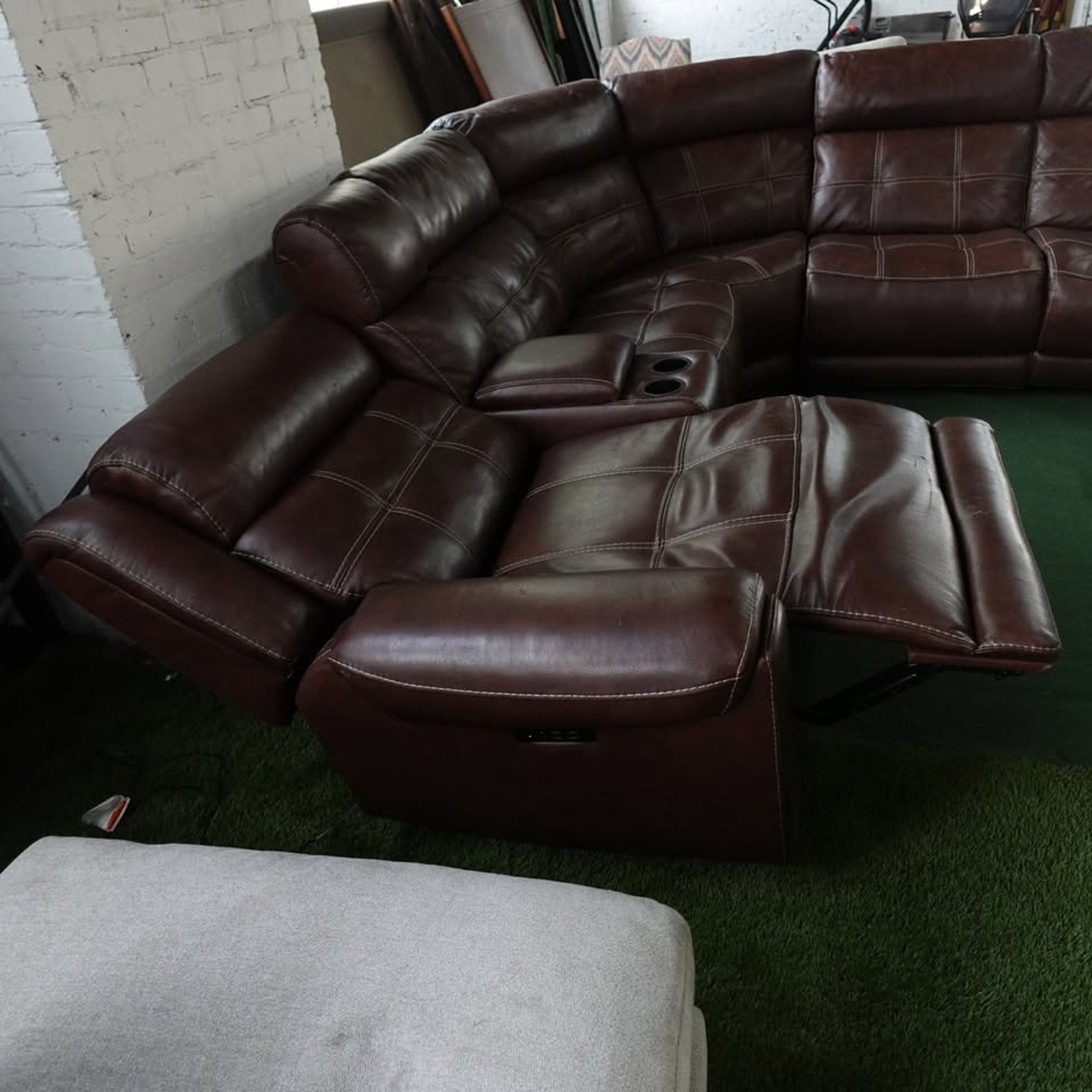 Concord 6-Piece Leather Power Reclining Sectional with Power Headrests