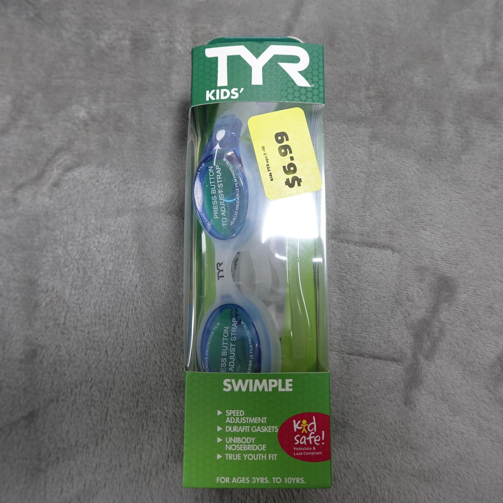 TYR Swimple Kids Swim Goggles Blue Youth Swimming New