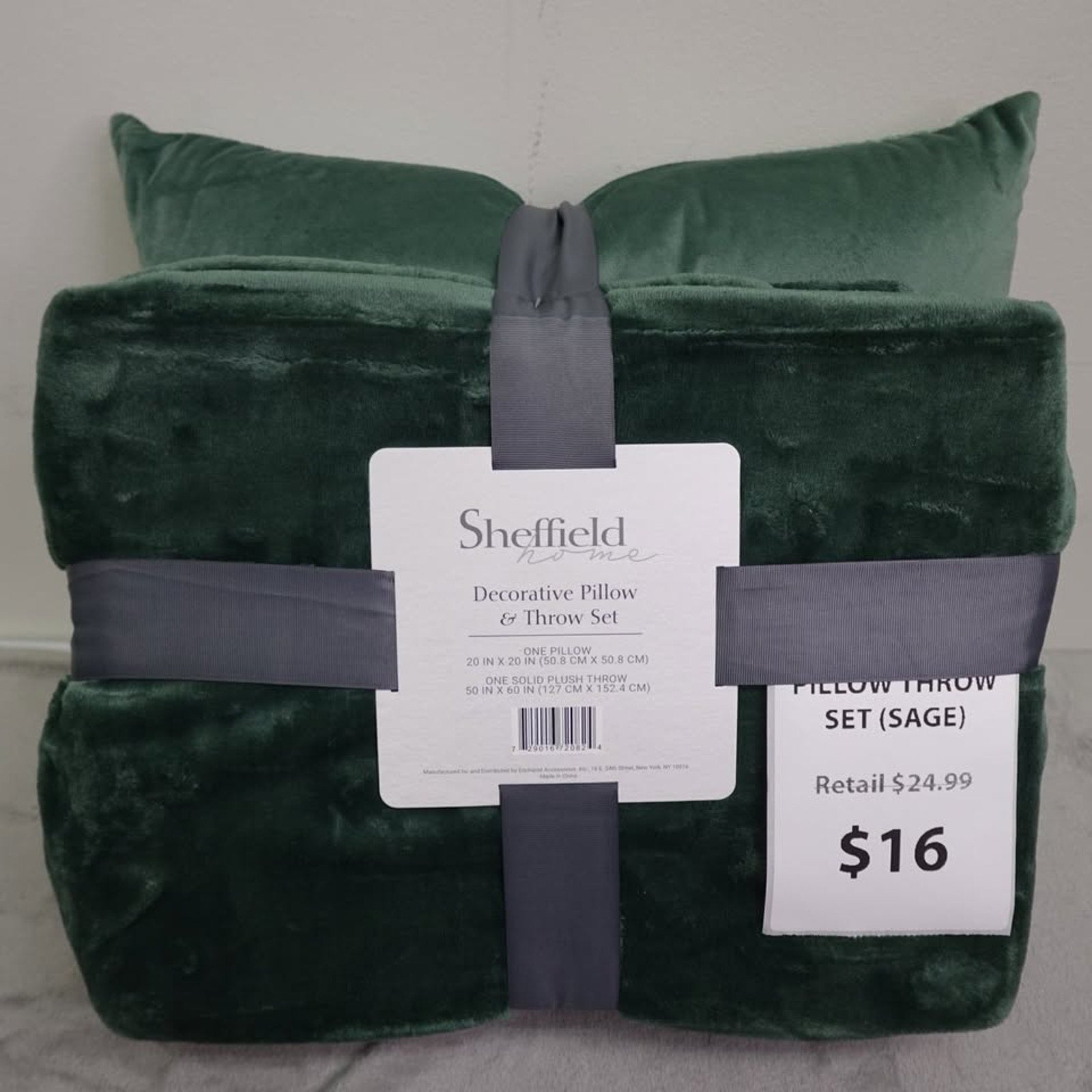 Sheffield Home Decorative Pillow Throw Set  - Sage Green