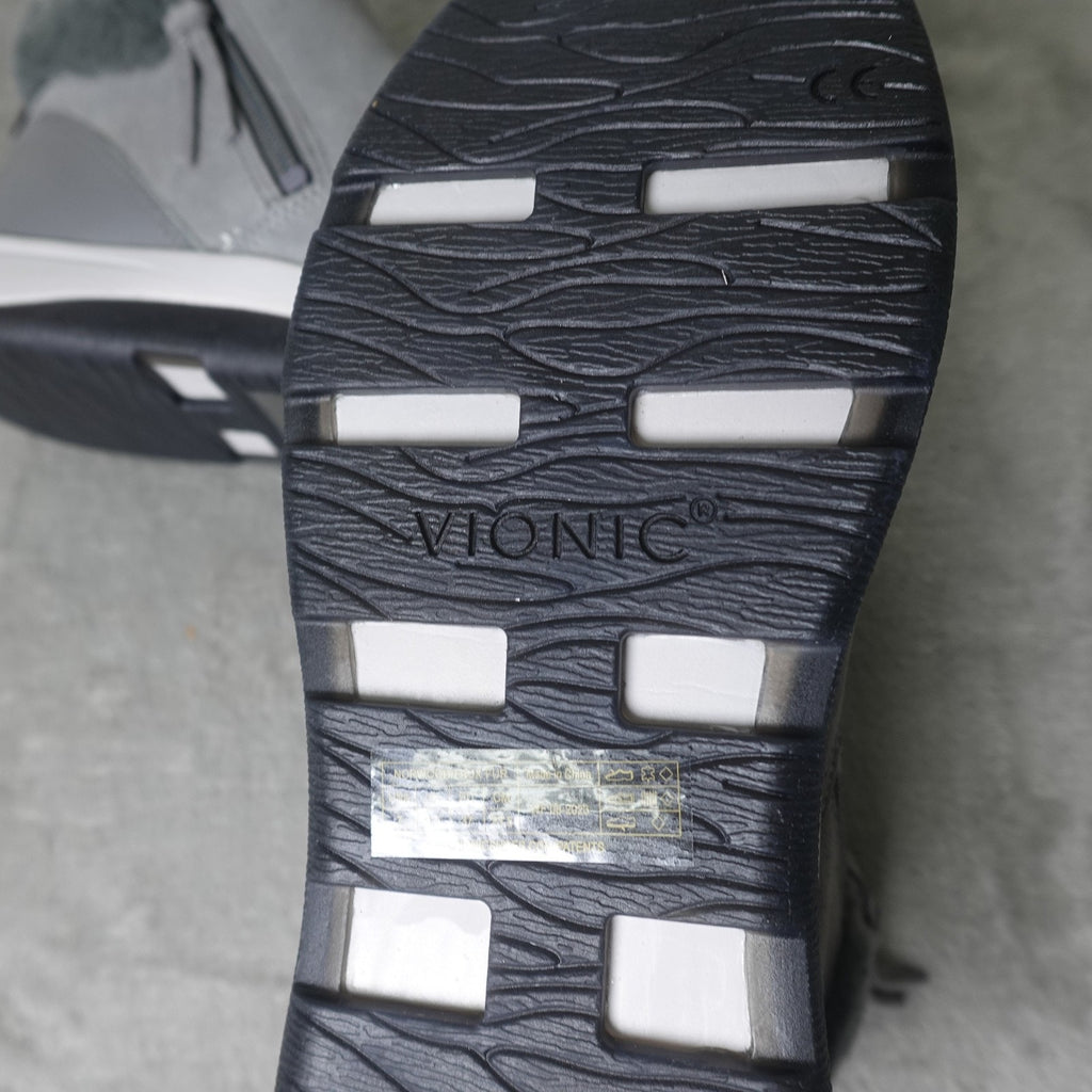 Vionic Norwood Faux Fur Ankle Boots Charcoal Women’s 7 M New w/ Box