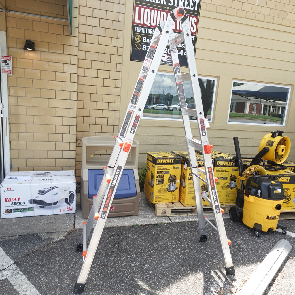 Little Giant MegaLite Multi-Position Ladder with Storage Rack
