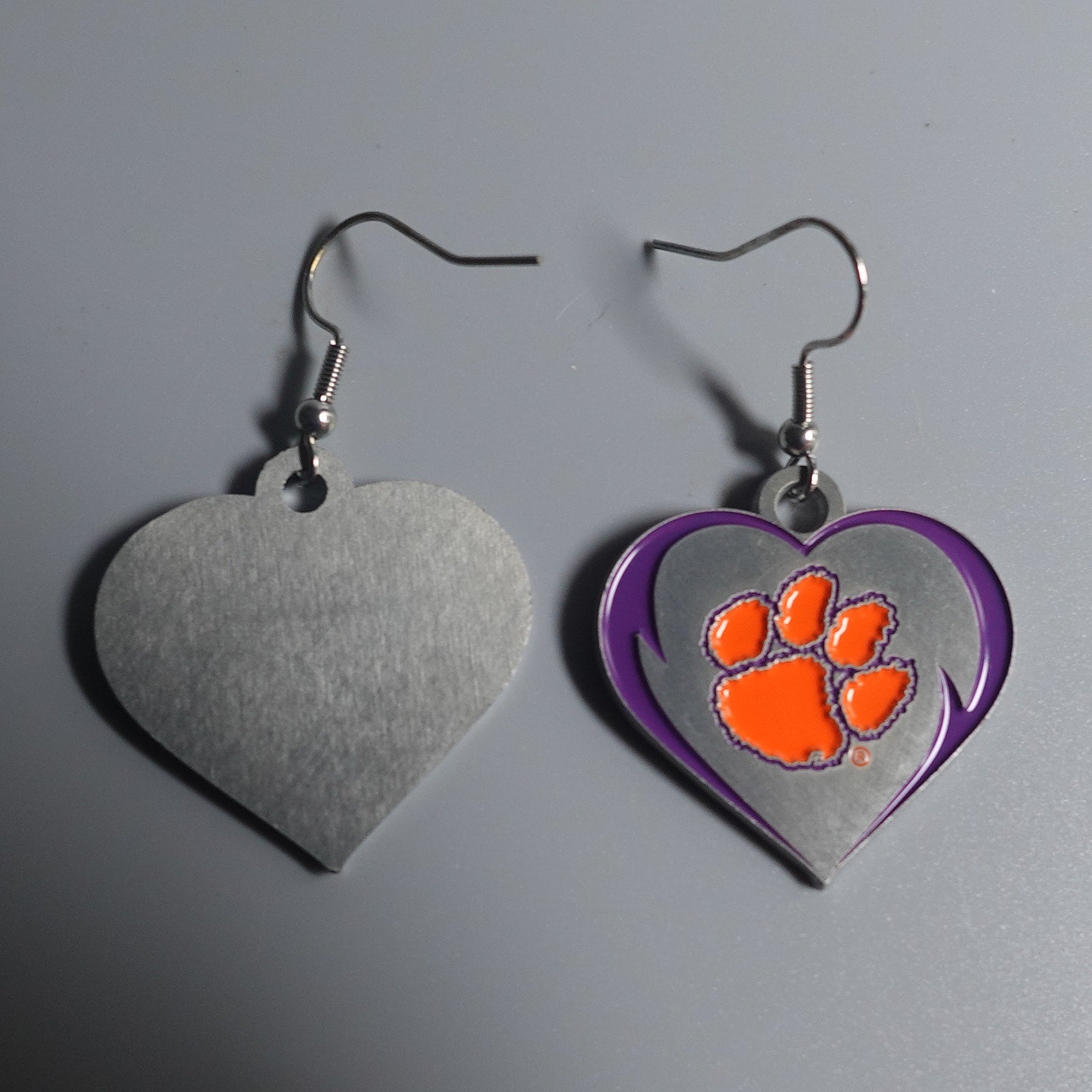 Officially Licensed Earrings- NCAA Clemson Team Heart