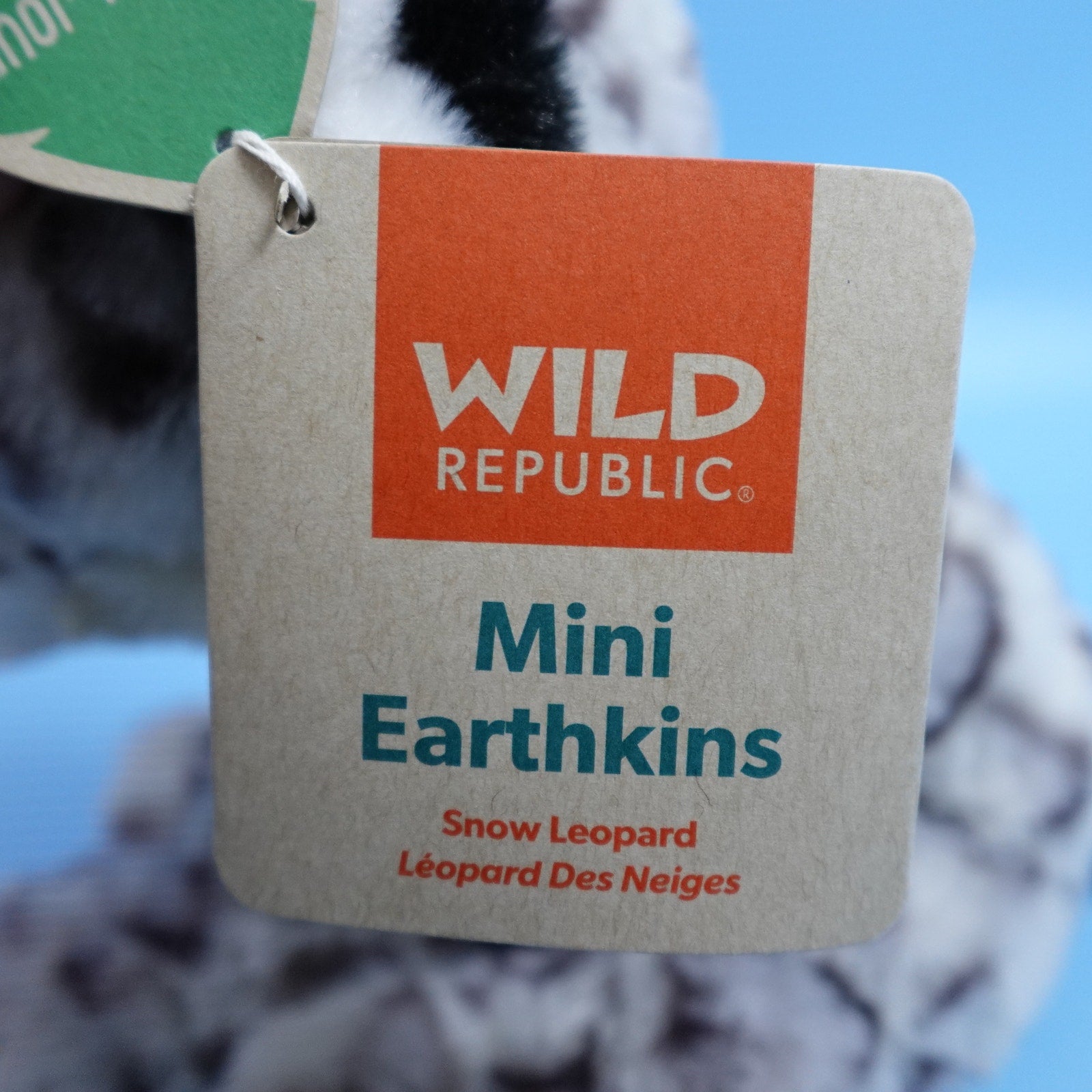 Wild Republic Mini Earthkins Snow Leopard Plush Stuffed Animal 8" Gray NEW
