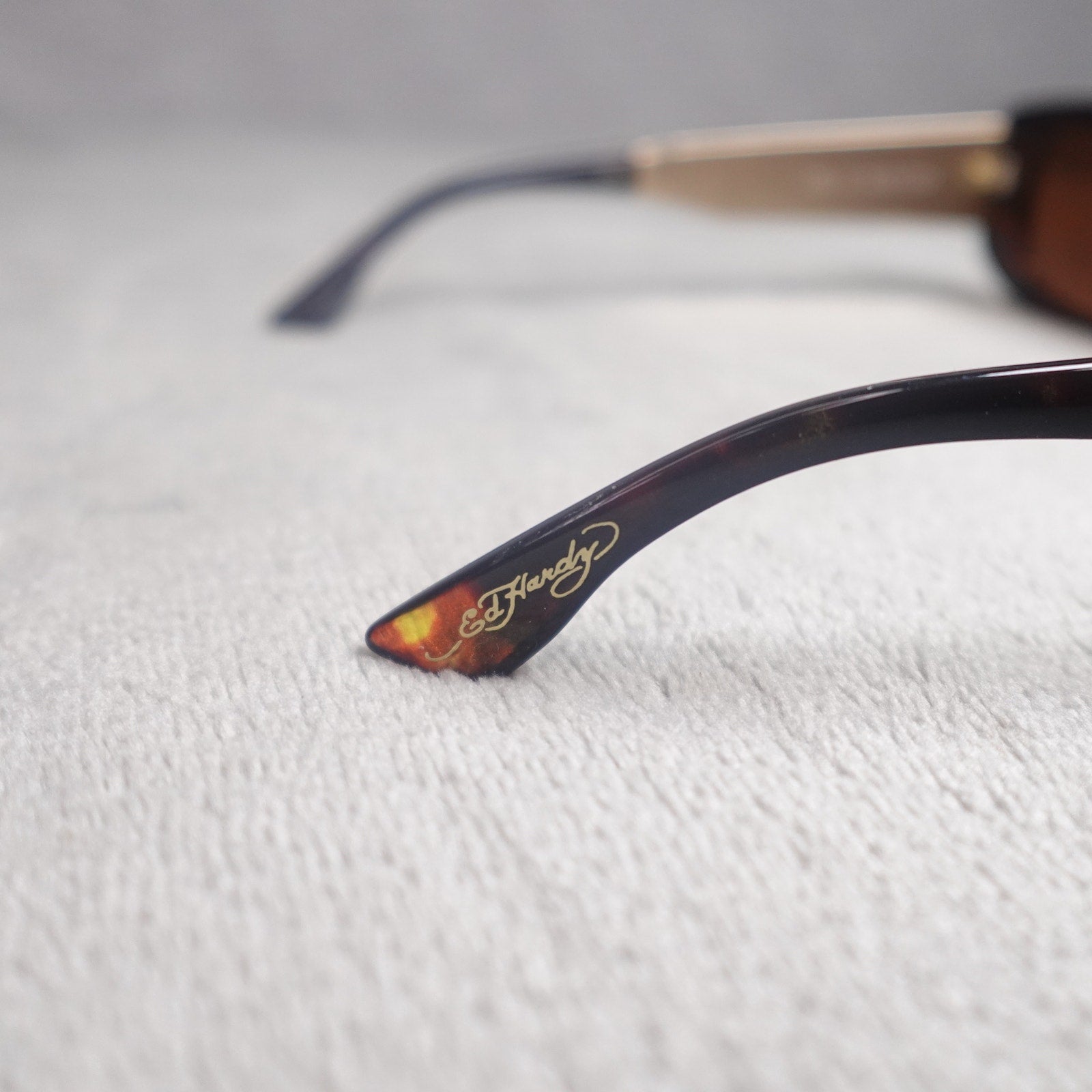 Ed Hardy Eternal Love Kabuki Sunglasses Brown Tortoise UV400 NEW