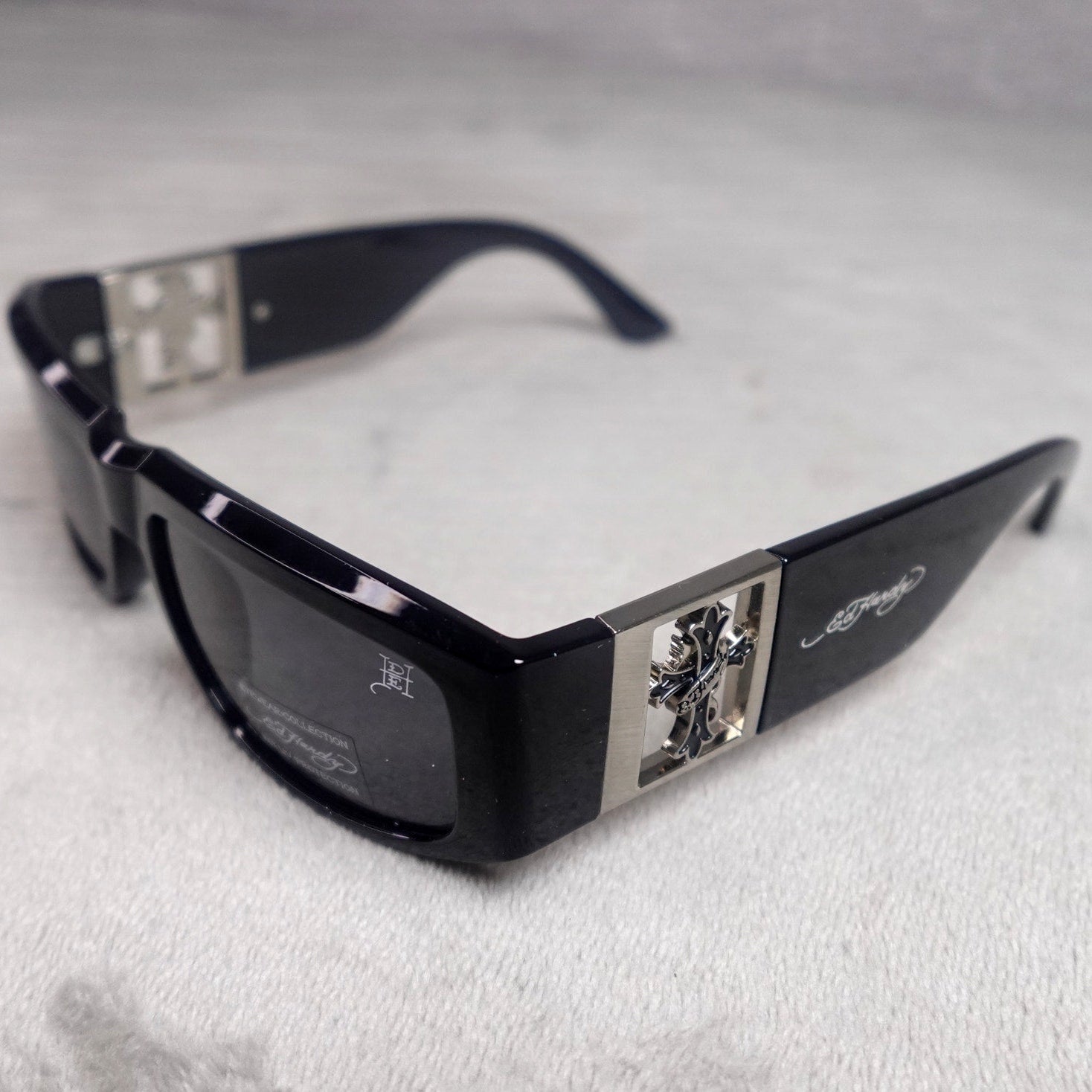 Ed Hardy Ed Trinity Sunglasses Black Shield UV400 NEW