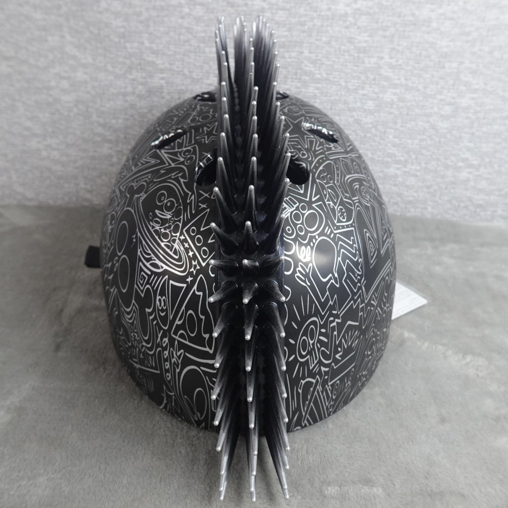 Raskullz Doodle Mohawk Bike Helmet in Black Adjustable