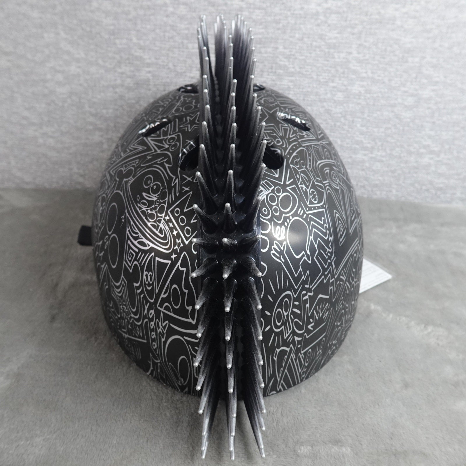 Raskullz Doodle Mohawk Bike Helmet in Black Adjustable