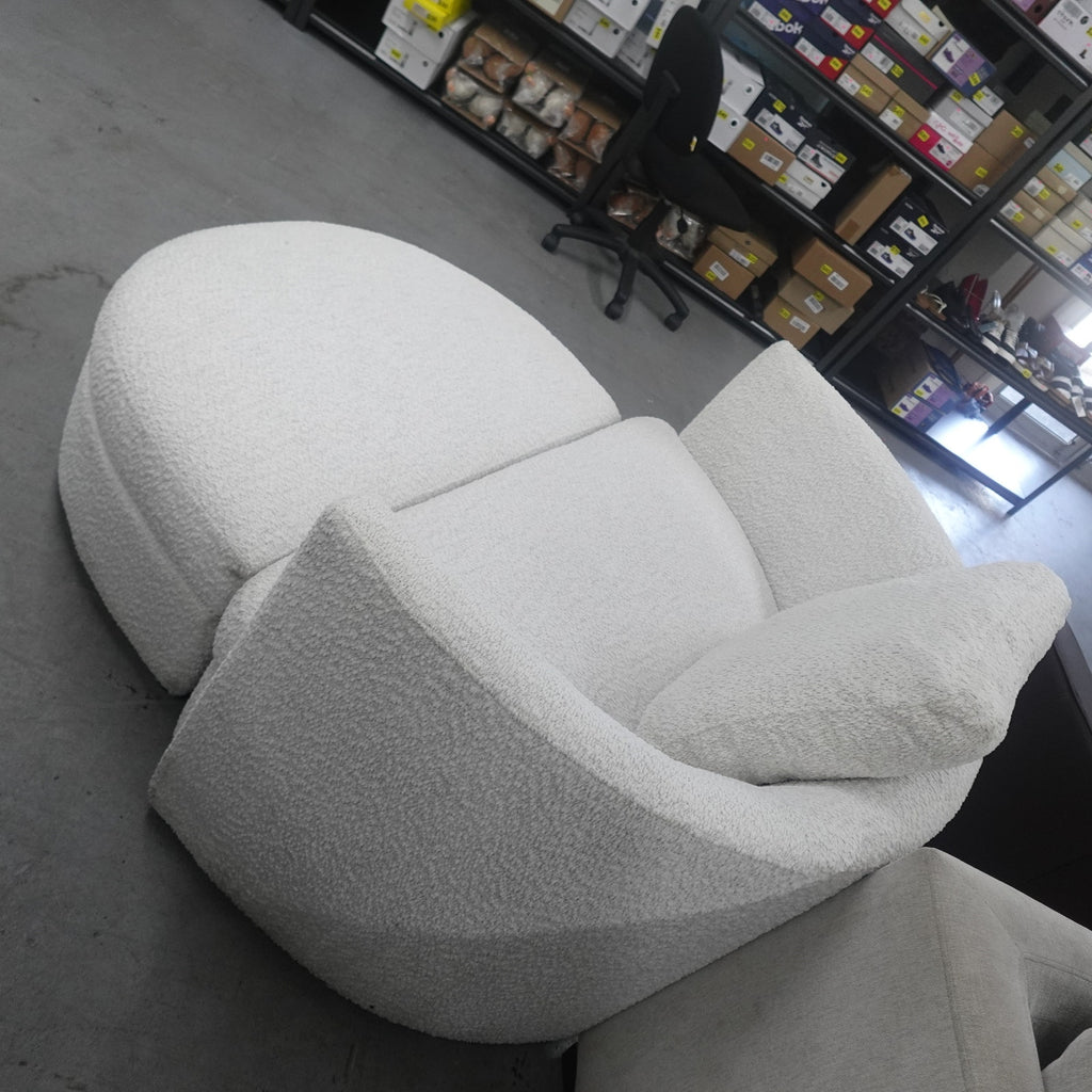 Holley Oversized Fabric Accent Chair with Storage Ottoman